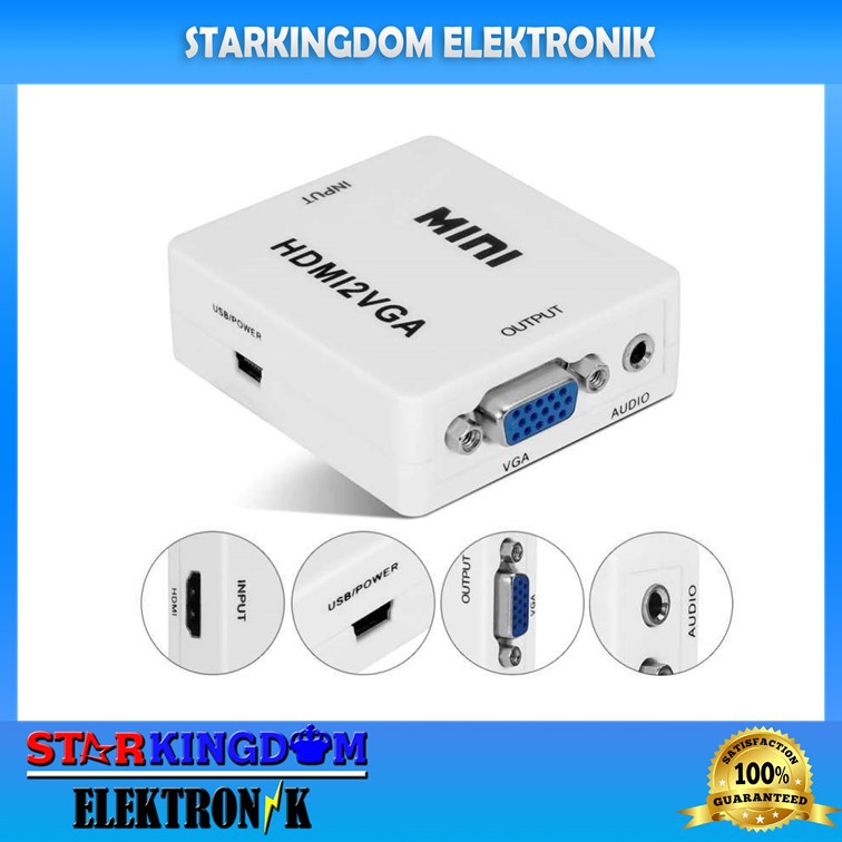 Jual HDMI To VGA Converter Box Full HD 1080p Adapter HDMI2VGA Plus ...