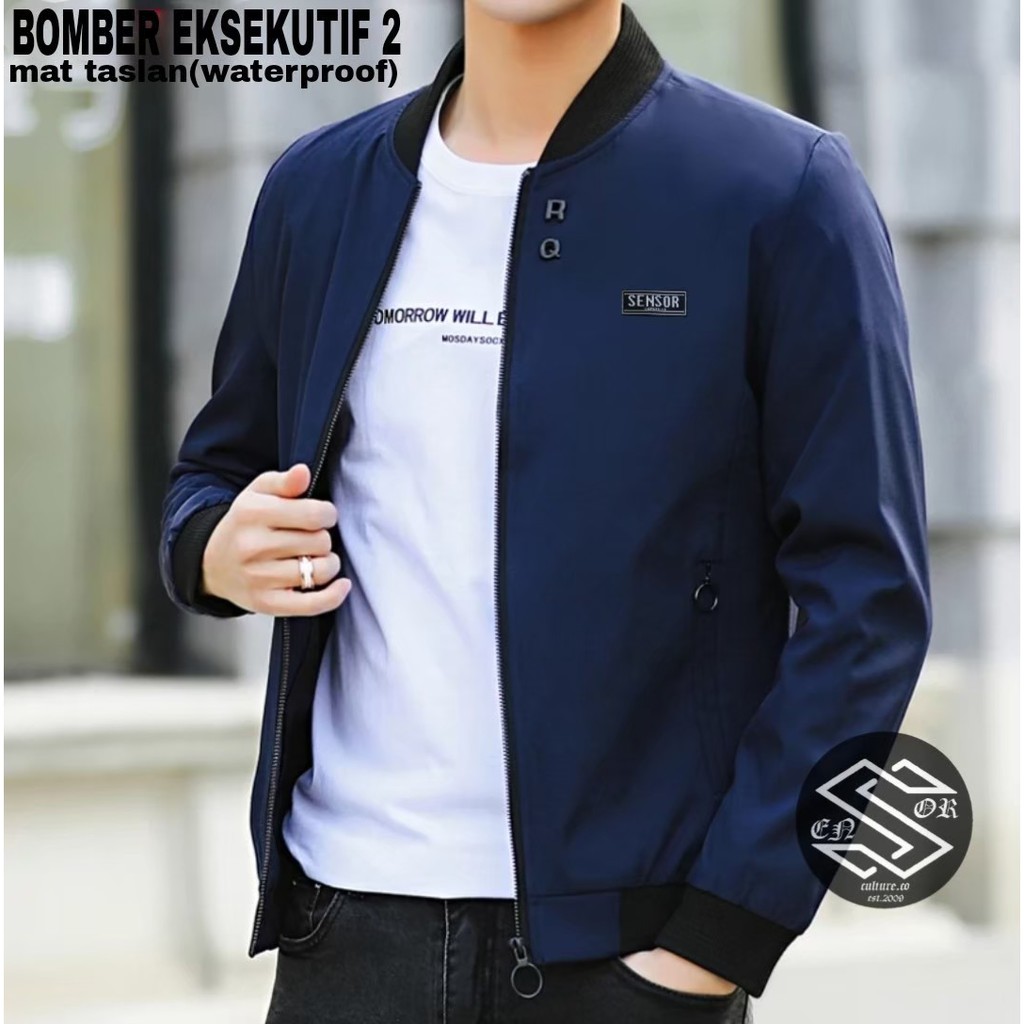 Jual Jaket bomber pria eksekutif 2 waterproof - jaket bomber model