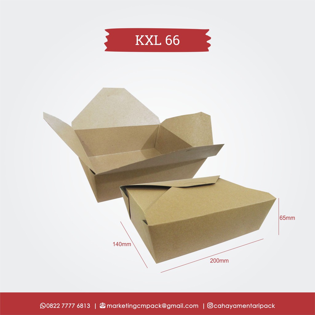 Jual Box Pail Eco Kraft (Rice Box) (Isi 25 pcs) | Shopee Indonesia