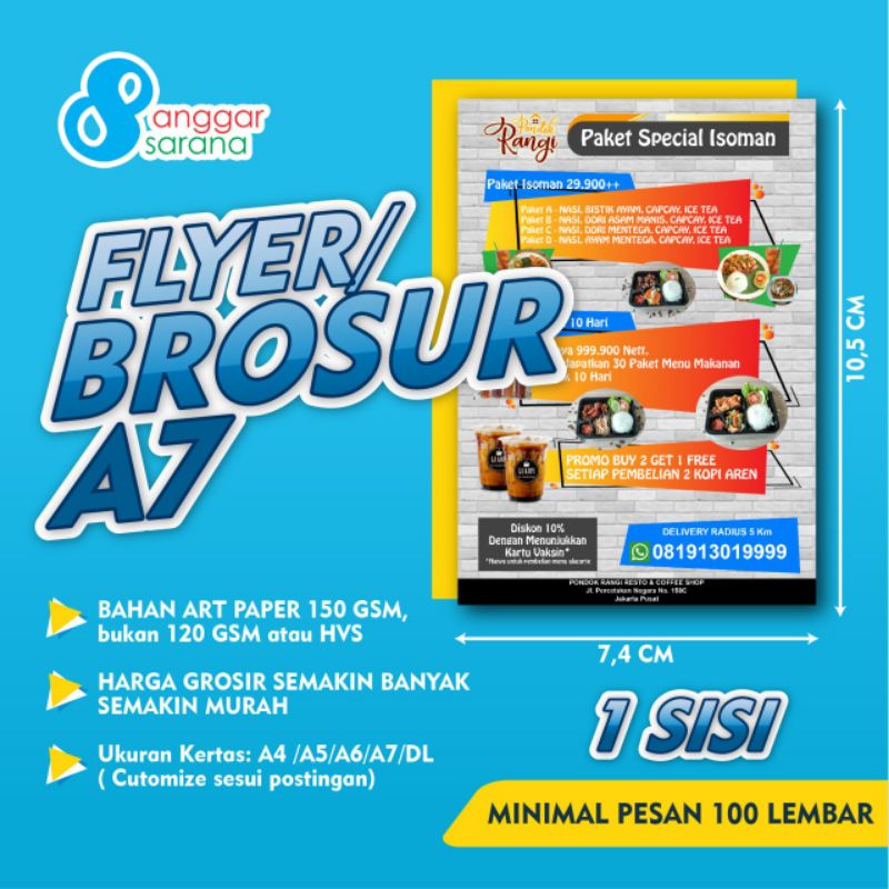 Jual Brosur Flyer Bahan Art Paper Gsm Sisi Ukuran A Min