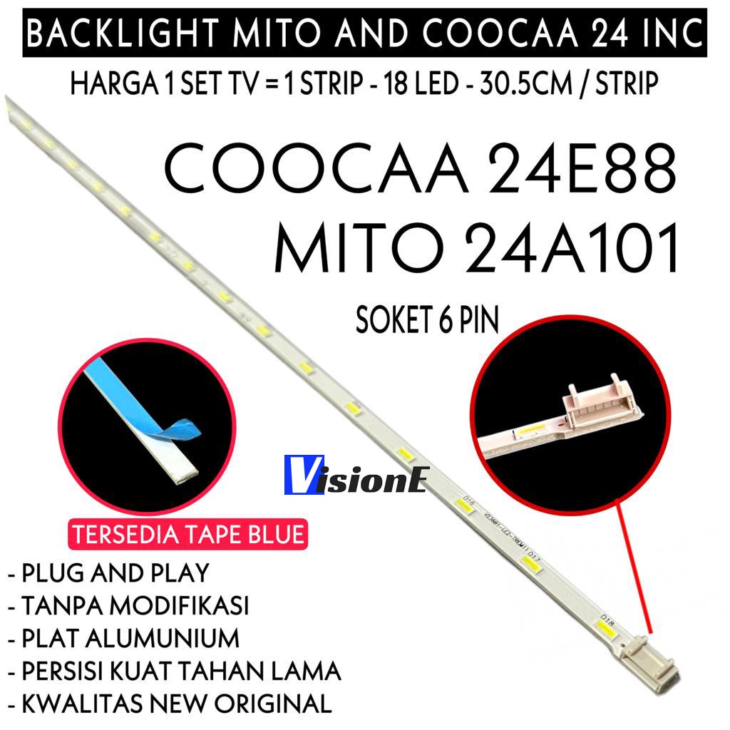 Jual BACKLIGHT TV COOCAA 24E88 LED BACKLIGHT STRIP TV COCA 24 INCH 18