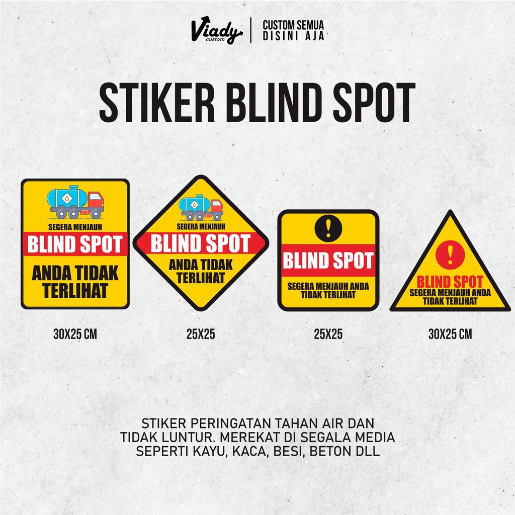 Jual STIKER WARNING BLIND SPOT | BLIND SPOT TRUK | STIKER PERINGATAN ...