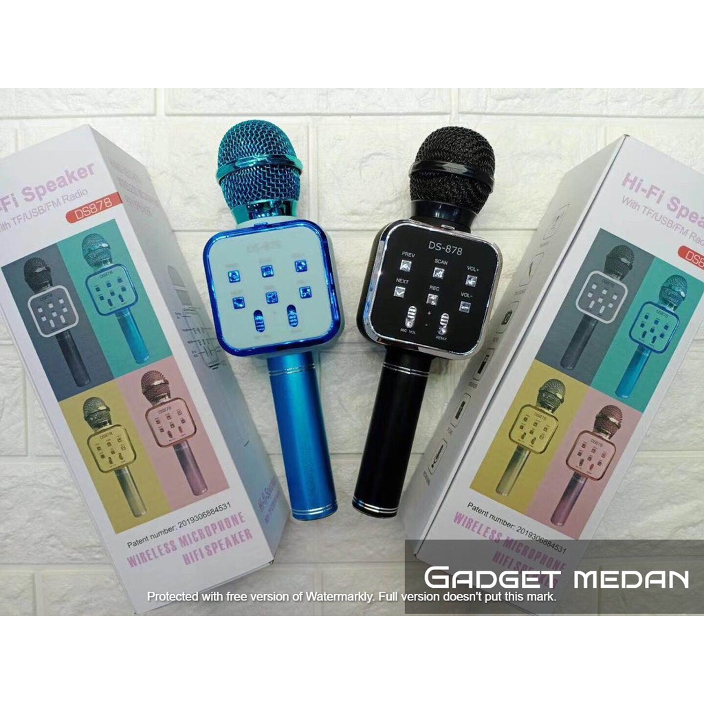 Jual MIC SPEAKER SMULE DS878 BLUETOOTH KARAOKE KTV SUPER BASS