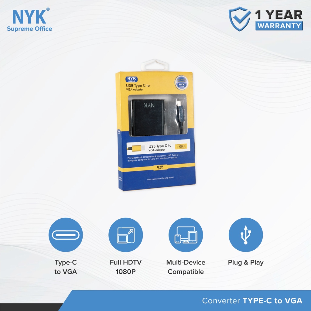 NYK Converter USB Type C To VGA COD (6)