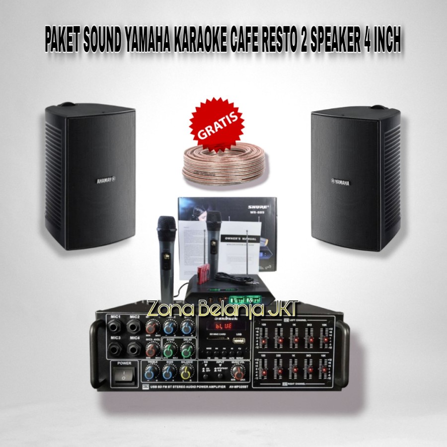 Jual PAKET SOUND SPEAKER YAMAHA VS4 4 INCH 2 SPEAKER CAFE RESTO KLINIK ...