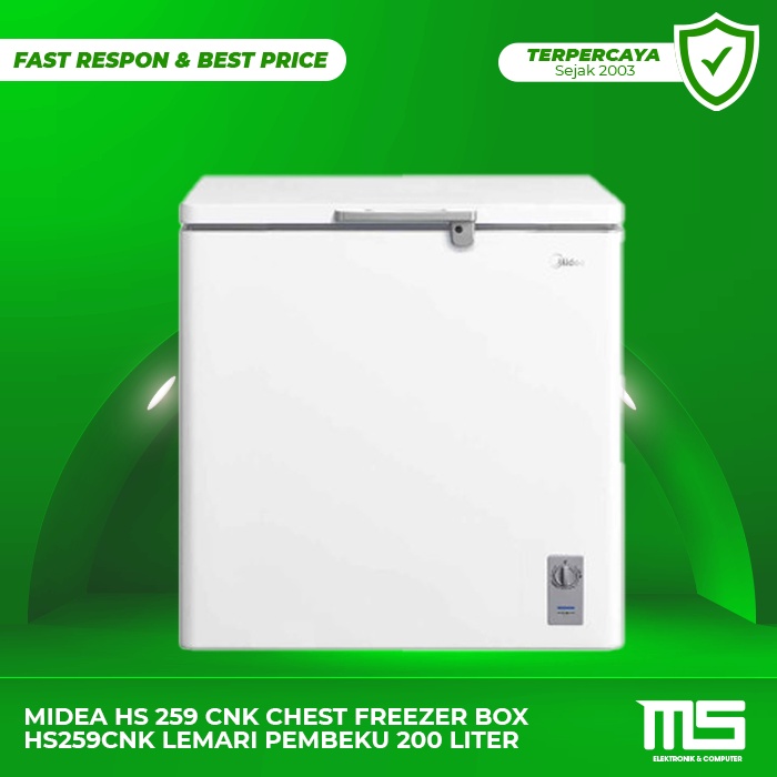 Jual MIDEA HS 259 CNK CHEST FREEZER BOX HS259CNK LEMARI PEMBEKU 200