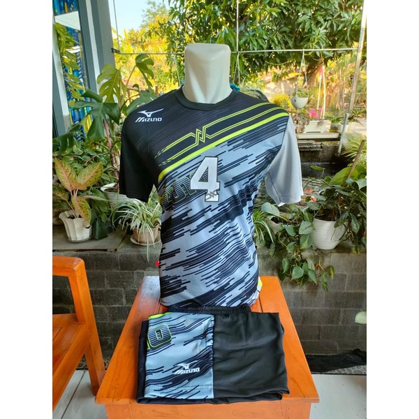 Kostum Setelan Team Voli Mizuno Motif Printing Lengkap Dengan Nomor Jersey Setelan Volly Mizuno Kualitas Bagus