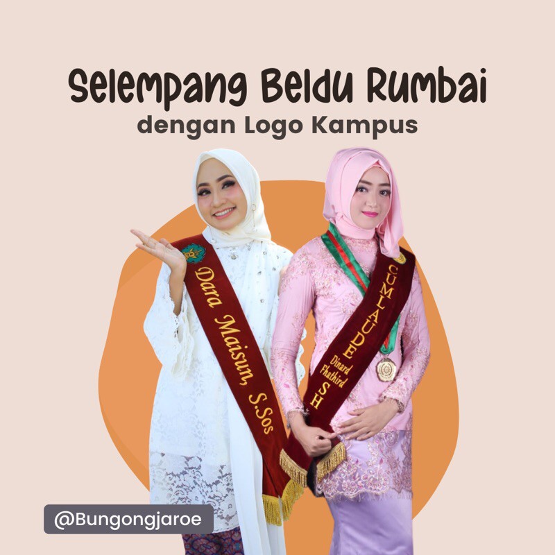 Jual Selempang rumbai dengan logo /gradsash / selempang wisuda | Shopee ...