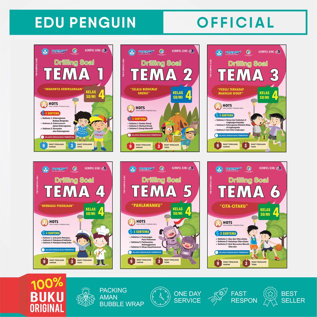 Jual Buku Ulangan SD Drilling Soal Tematik SD/MI Kelas 4 Tema 1 2 3 4 5 ...