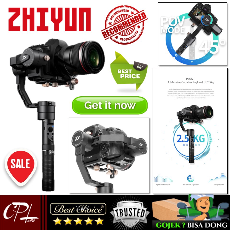 Jual Zhiyun Crane Plus+ 3-Axis Brushless Handheld Gimbal Stabilizer ...