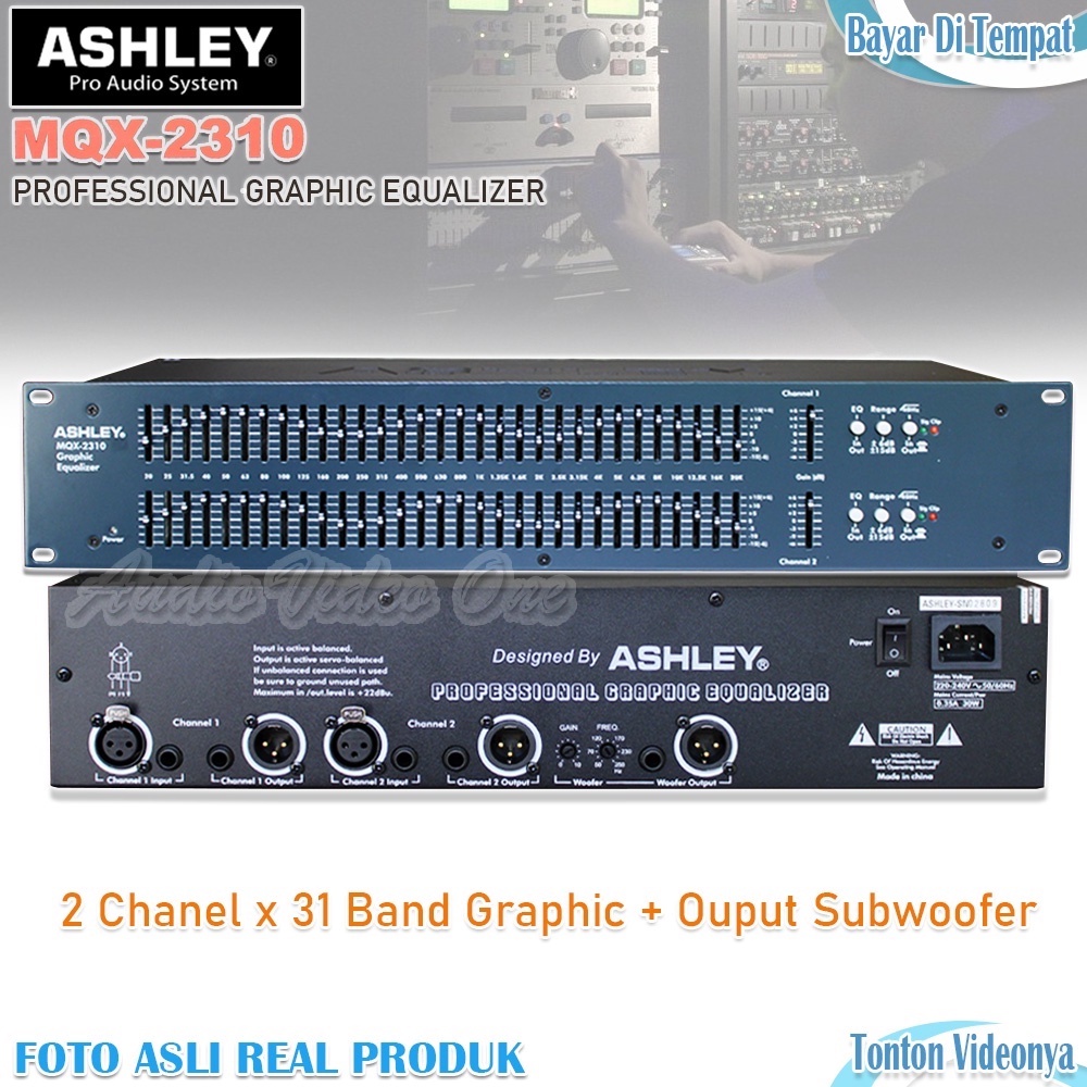 Jual Equalizer Ashley Mqx2310 Output Subwoofer 2 Chanel 31 Band