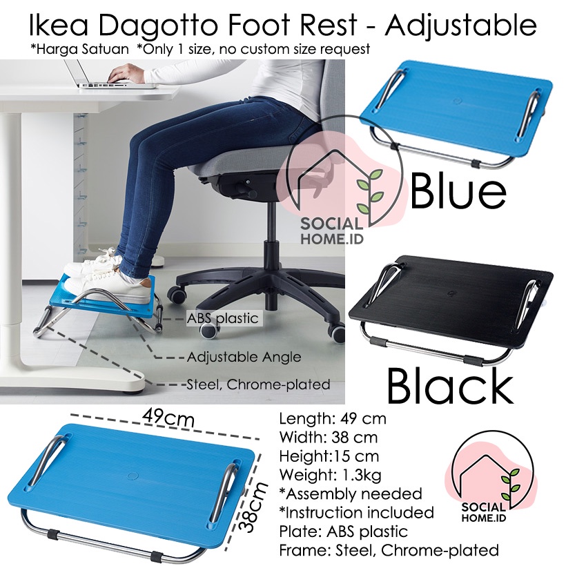 Jual Ikea Dagotto, foot rest, Tempat Alas Istirahat Kaki cocok untuk kerja Shopee Indonesia