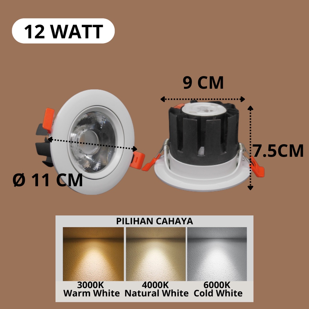 Jual Lampu Sorot Led Spotlight Cob Plafon W W W Garansi Shopee Indonesia