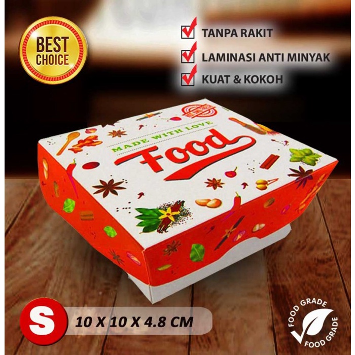 Jual Lunch Box Paper FOOD - VARIASI VARIASI WARNA | ( S ) SMALL ( 50 pc ...