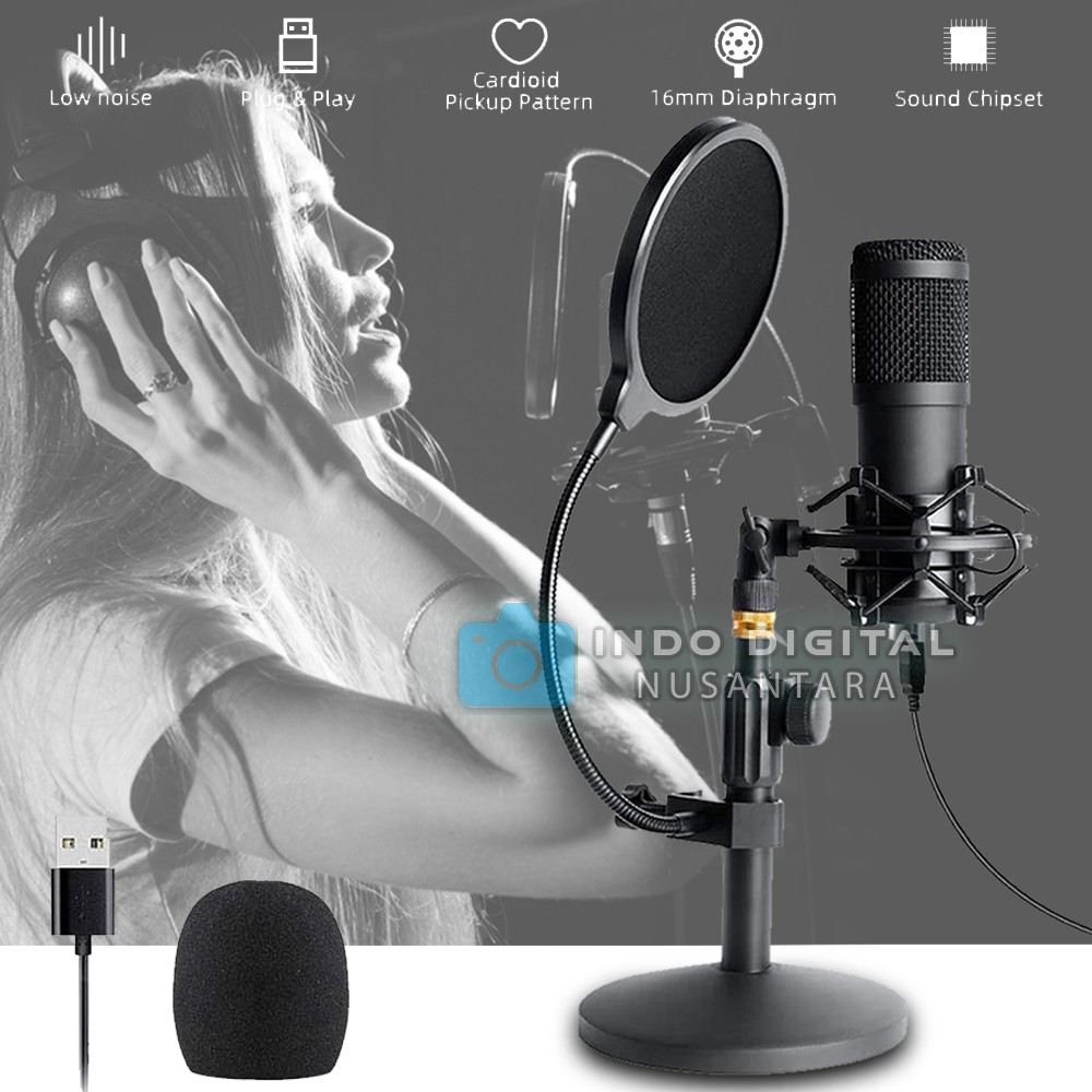 SOUNDTECH USB Condenser Microphone Stand Table for PC Recording
