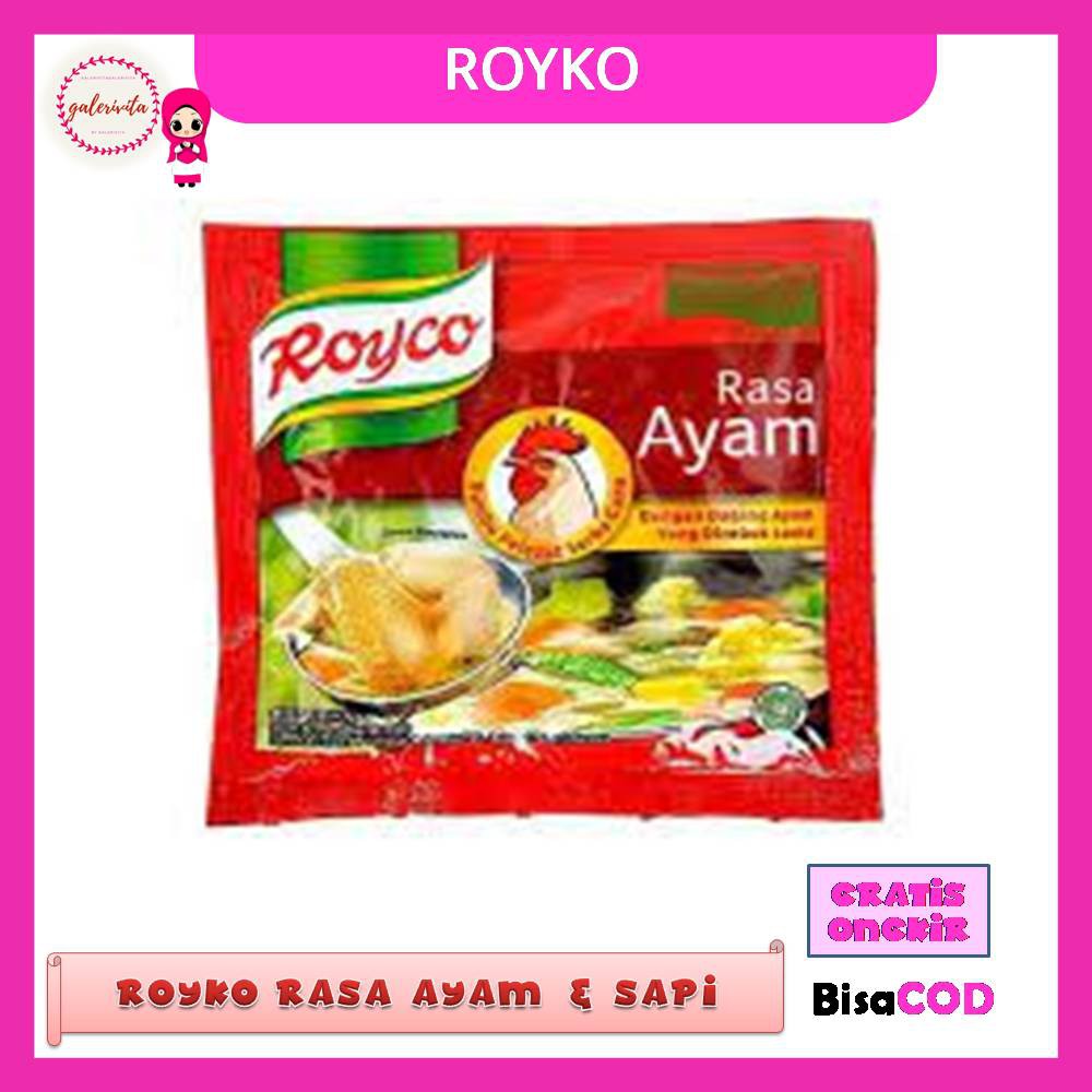 Jual Royco Bumbu Penyedap Makanan Rasa Kaldu Ayam Dan Sapi 9 Gram ...