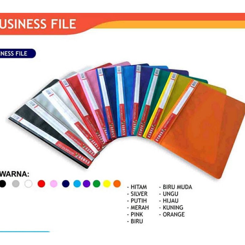 Jual (12Pcs) Bisnis file ESBEE/ Map Trasparant/ Bisnis file warna warni ...