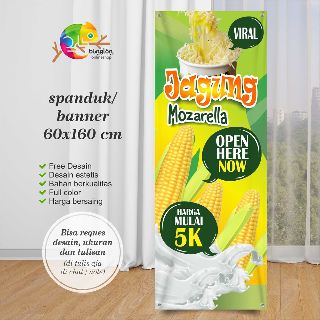 Jual Spanduk, Banner Jagung Mozarella, Jasuke Shopee Indonesia