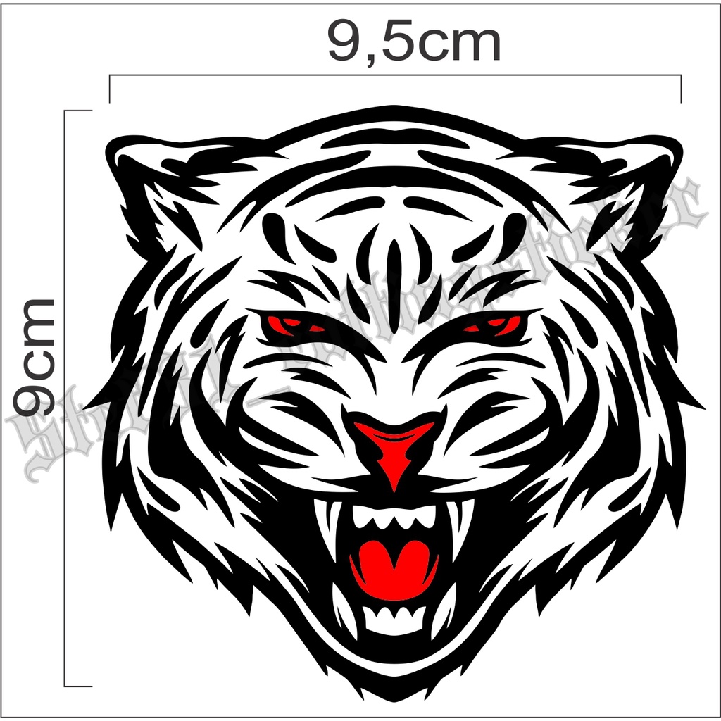 Jual sticker cutting kepala gambar macan, stiker kepala harimau putih ...