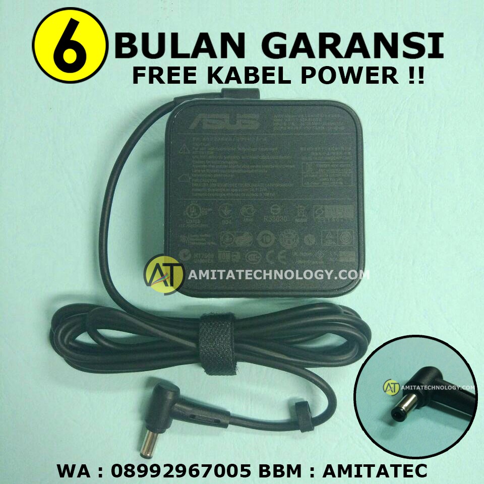 Jual Adaptor Charger Laptop Original Asus 19v 342a 65w A450 A451 A453 A455l A45 A46c Kabel 8431