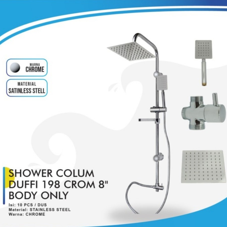 Jual Shower Tiang set Hand shower & Wall shower steinless + Kran Cabang Shopee Indonesia