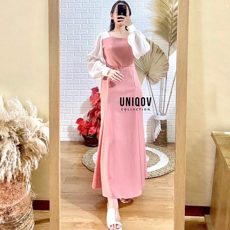 chinese dress ladies Korean Style] A-line Long Sleeve Knitted One Piece Black Dress – Ordicle