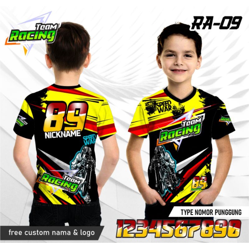 Jual Jersey racing team Kaos balap mobil/motor/trail Anak || Tipe A ...