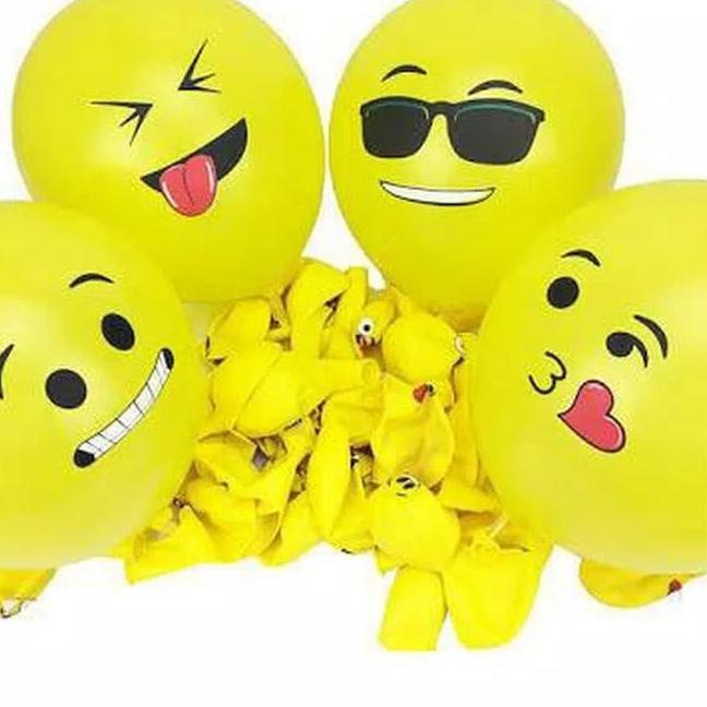 Jual Balon Latex Emoticon Balon Latex Emoji 12inch Perpack Isi 100