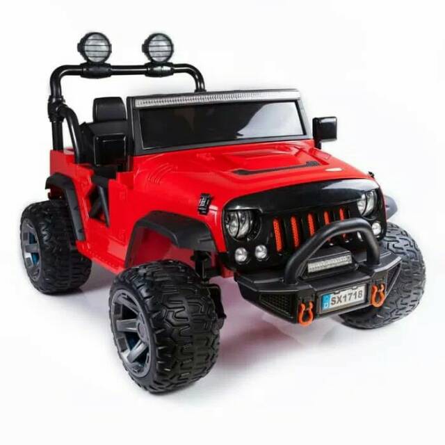 Jual Mobil mainan aki anak jeep rubicon pliko ban karet | Shopee Indonesia