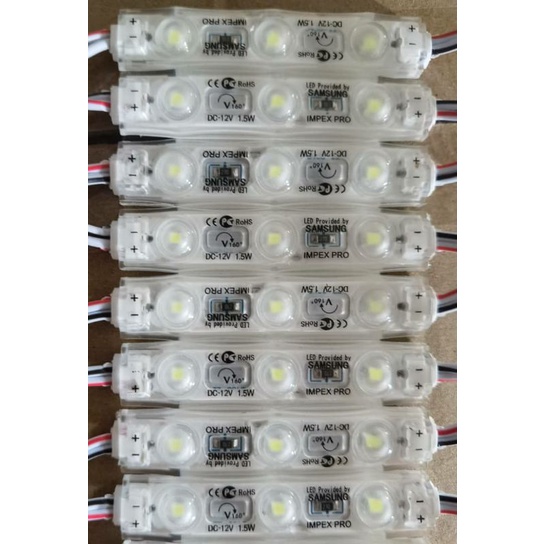 lampu LED module Samsung IMPEX PRO 1.5W nyala warna putih DC 12V