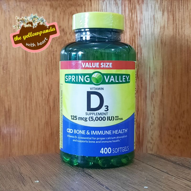 Jual Spring Valley Vitamin D3 5000 IU 400 Softgels Shopee Indonesia