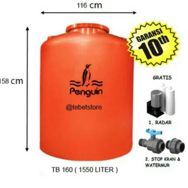 Jual Toren Tangki Air Penguin Kapasitas Liter Tb Shopee