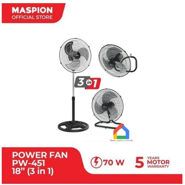 Jual Kipas Angin Power Fan Maspion Pw 453 Pw 452 Pw 458 Pw 451 Power Fan Maspion Pw453 2930