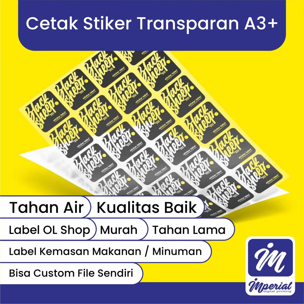 Jual Cetak Sticker Transparan A3+ Label Kemasan Makanan Minuman / Label ...