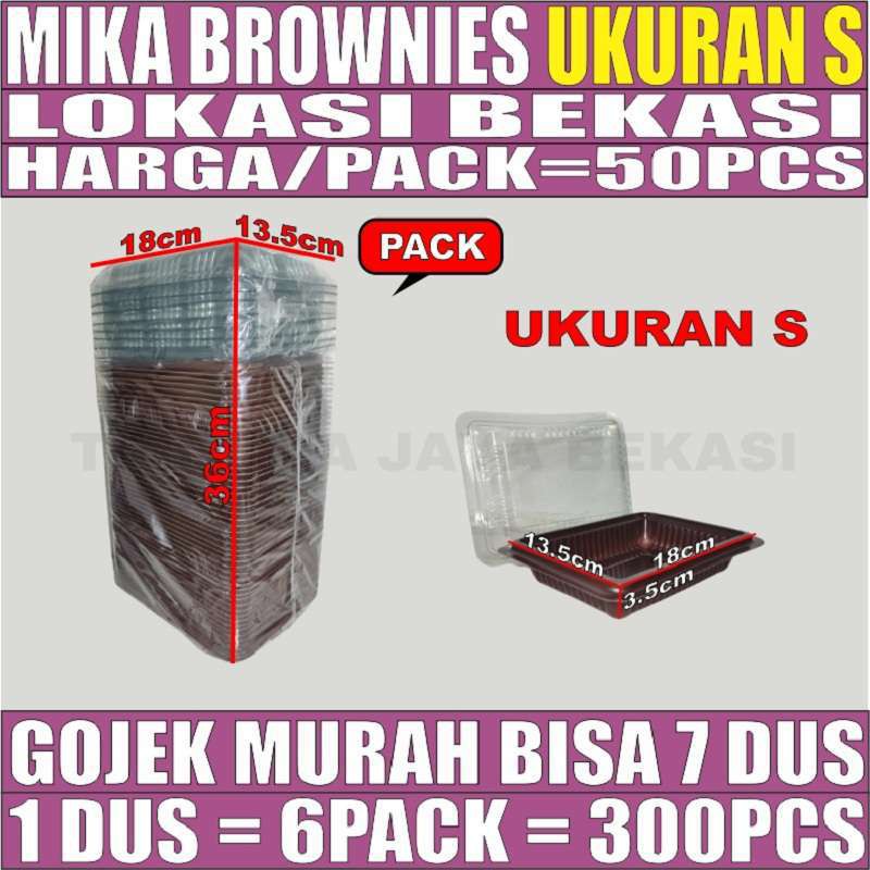 Jual Mika Brownies S Kecil 50pcs Pack Tray Box Brownis Kotak Bronis Murah Gojek Bekasi Shopee 