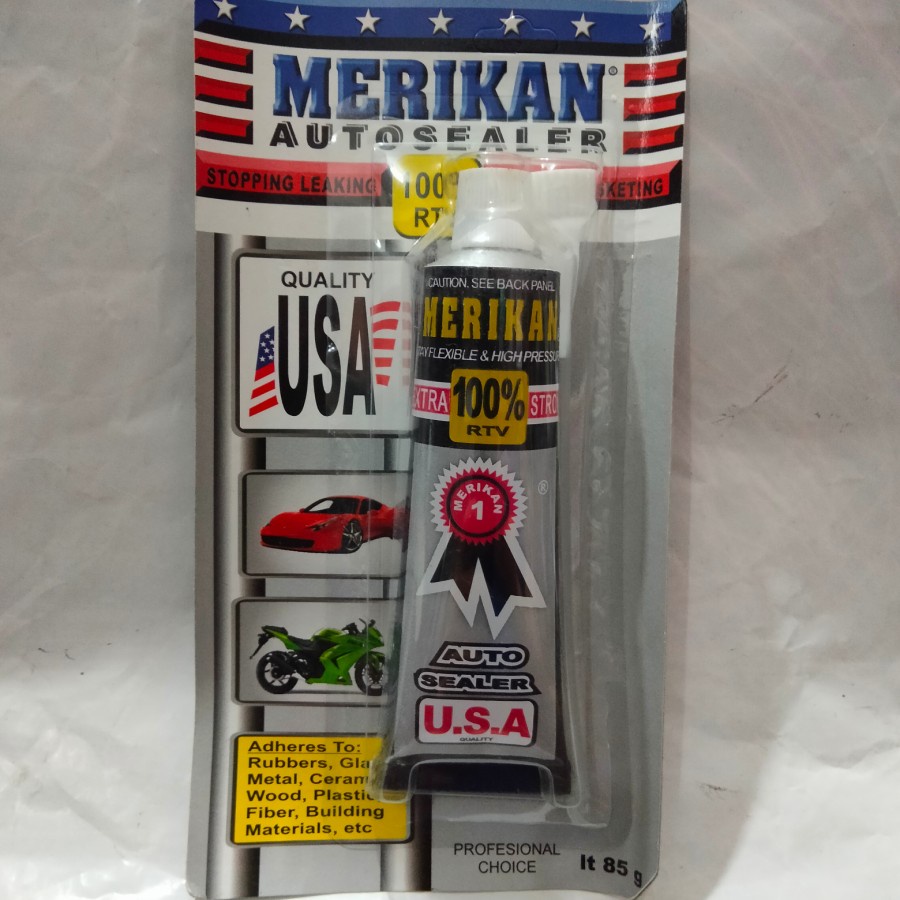 Jual lem auto sealer hitam besar tube 85 gram merek Merikan | Shopee ...