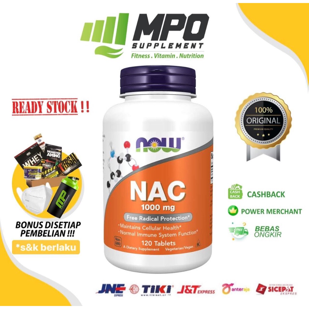 Jual NOW Foods NAC 1000 Mg (120tabs) NOW NAC 1000mg N-Acetyl Cysteine ...