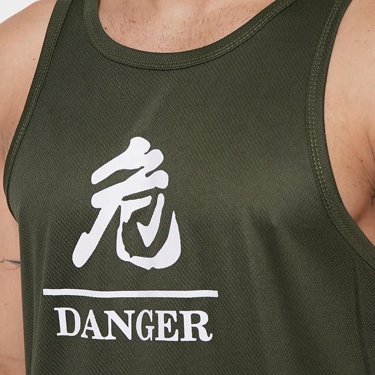 Jual DONSON Sportswear Sleeveless Tank Top Danger Line Center Army ...