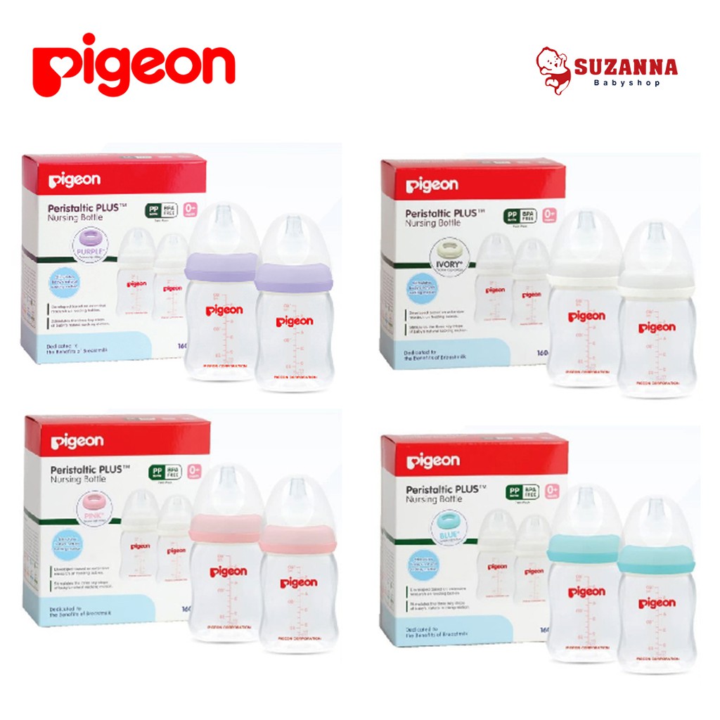 Jual Pigeon Twin Pack Wide Neck 160ml With Nipple Botol Susu | Shopee ...