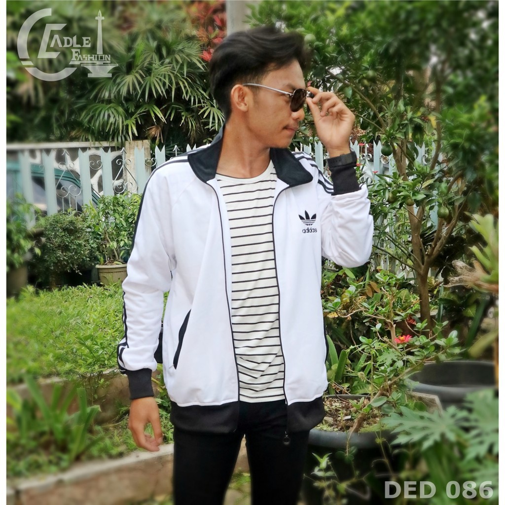 Adidas Putih Jaket Pria Tracktop Adidas Jaket Parasut Bomber Pria Murah Keren Outwear Jaket Motif
