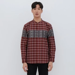 M231 Kemeja Pria Koko Panjang Maroon 2487B