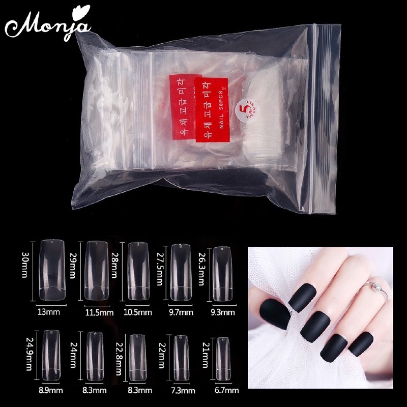 Jual Nail Tip 500 Pcs Kuku Palsu Bahan Akrilik Warna Putih Clear Stiletto Shopee Indonesia