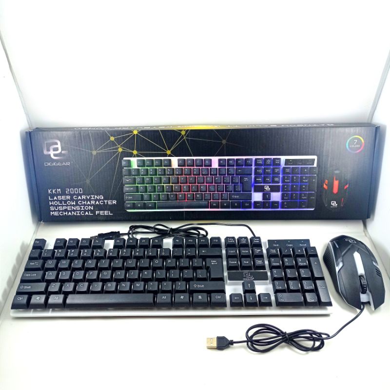 Jual KEYBOARD + MOUSE GAMING DIGIGEAR USB RGB KKM 2000 / KEYBOARD ...