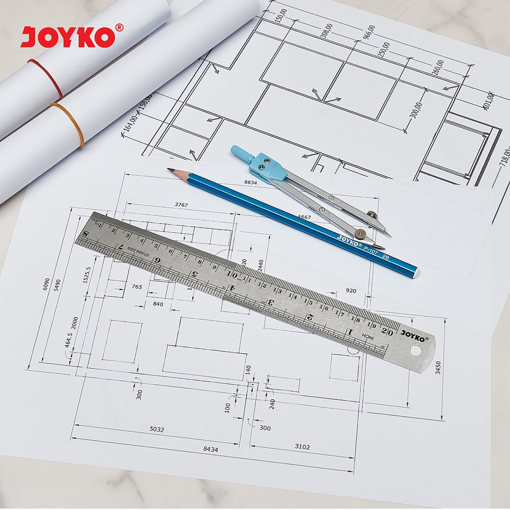 Joyko Stainless Steel Ruler Penggaris Besi (8)