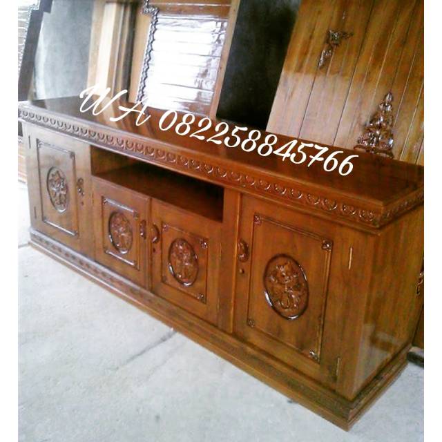 Jual Bufet Rak Tv Kayu Jati Meja Tivi Sekat Ruangan Ukir Jepara Murah Shopee Indonesia