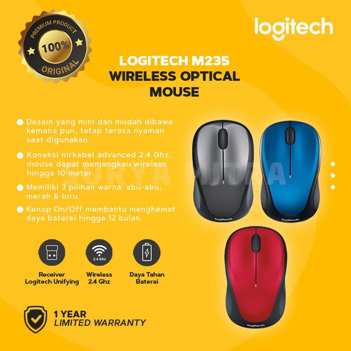 Jual Logitech M235 / M 235 Wireless Mouse | Shopee Indonesia