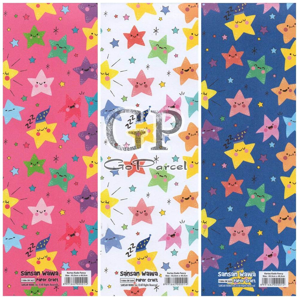 Jual Lembar Stars Sanwa Kertas Kado Colors Gift Wrap Paper