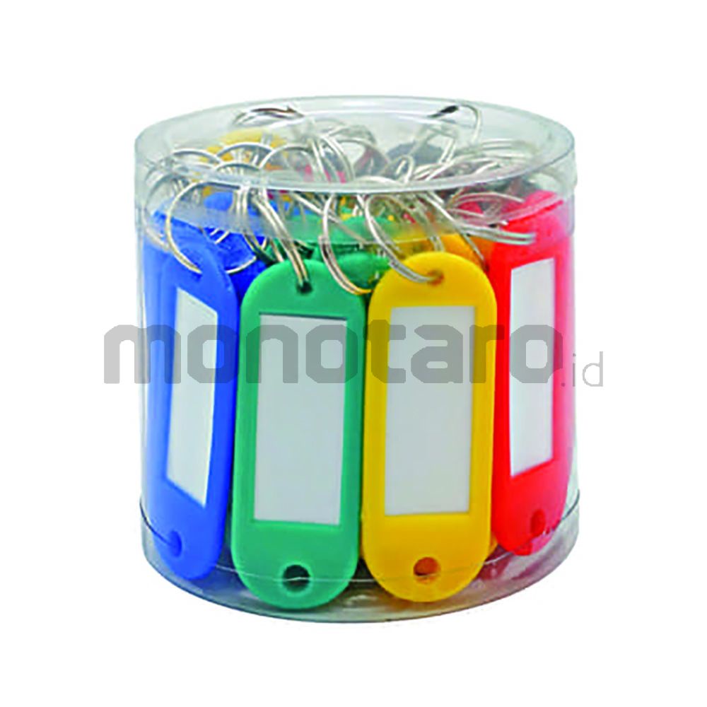 Unique Bargains Plastic Split Ring Id Label Tags Keyrings 2''x 0.9