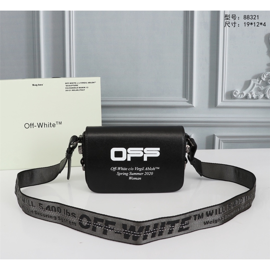 OEM OFF WHITE Tas Wanita Tas Bahu Off White Binder Clip Bag