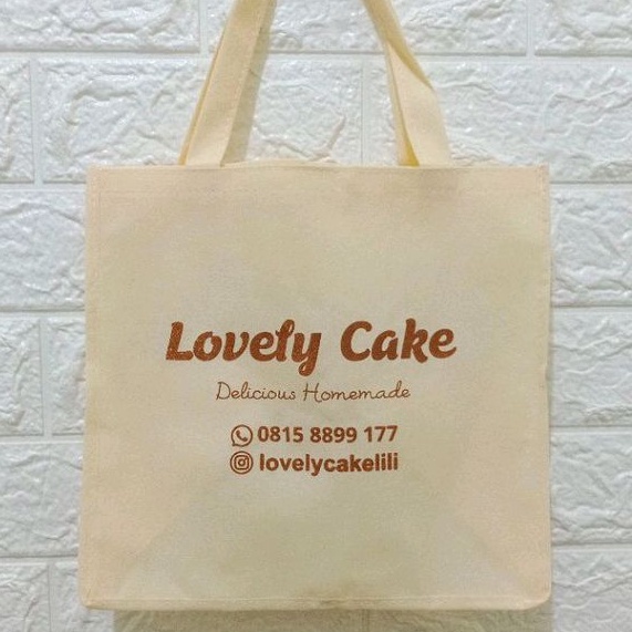 Jual Tas Promosi Usaha Custom Design Free Sablon Logo, Tulisan, nama